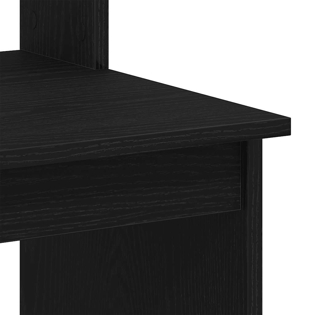 Scrivania con Mensole Rovere Nero 102x45x148 cm in Truciolato - homemem39