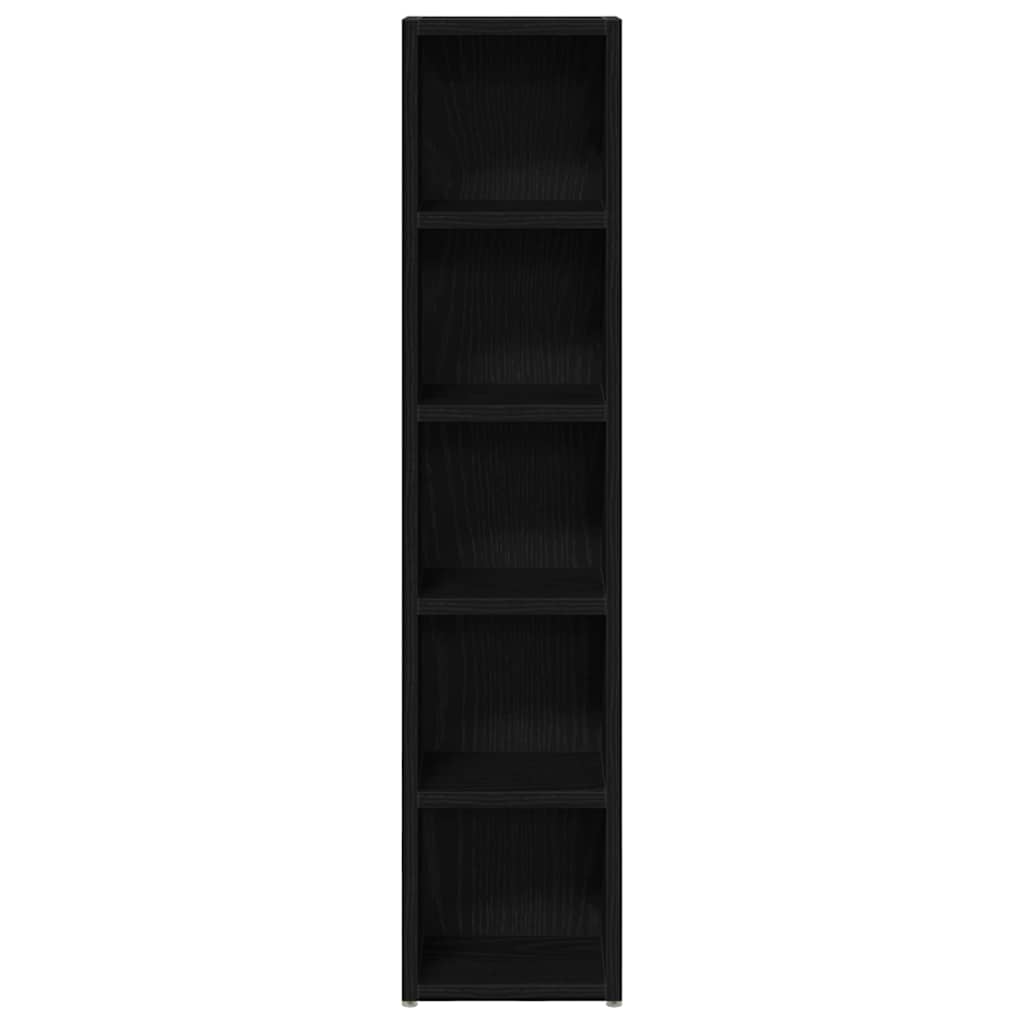 Scaffali Porta CD 2 pz Rovere Nero 21x16x93,5 cm in Truciolato - homemem39