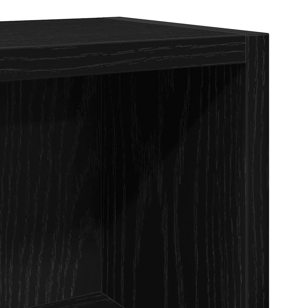 Scaffali Porta CD 2 pz Rovere Nero 21x16x93,5 cm in Truciolato - homemem39