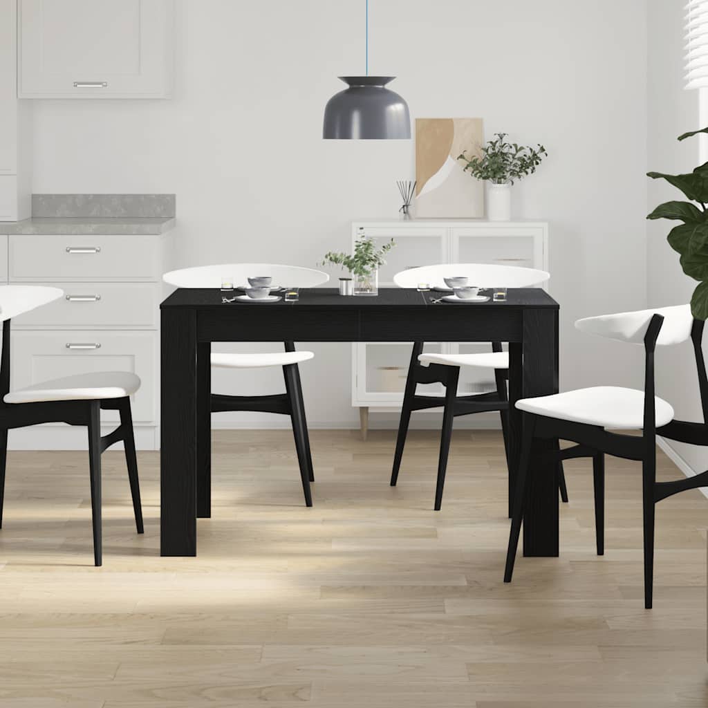 Tavolo da Pranzo Rovere Nero 120x60x76 cm Legno Multistrato | homemem39