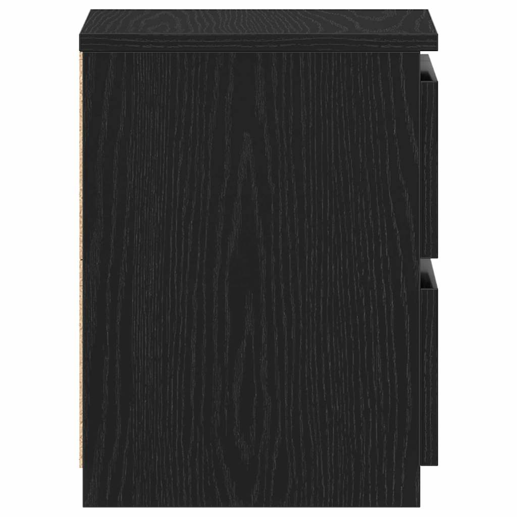 Armadio da Notte Rovere nero 30 x 30 x 40 cm Legno multistrato