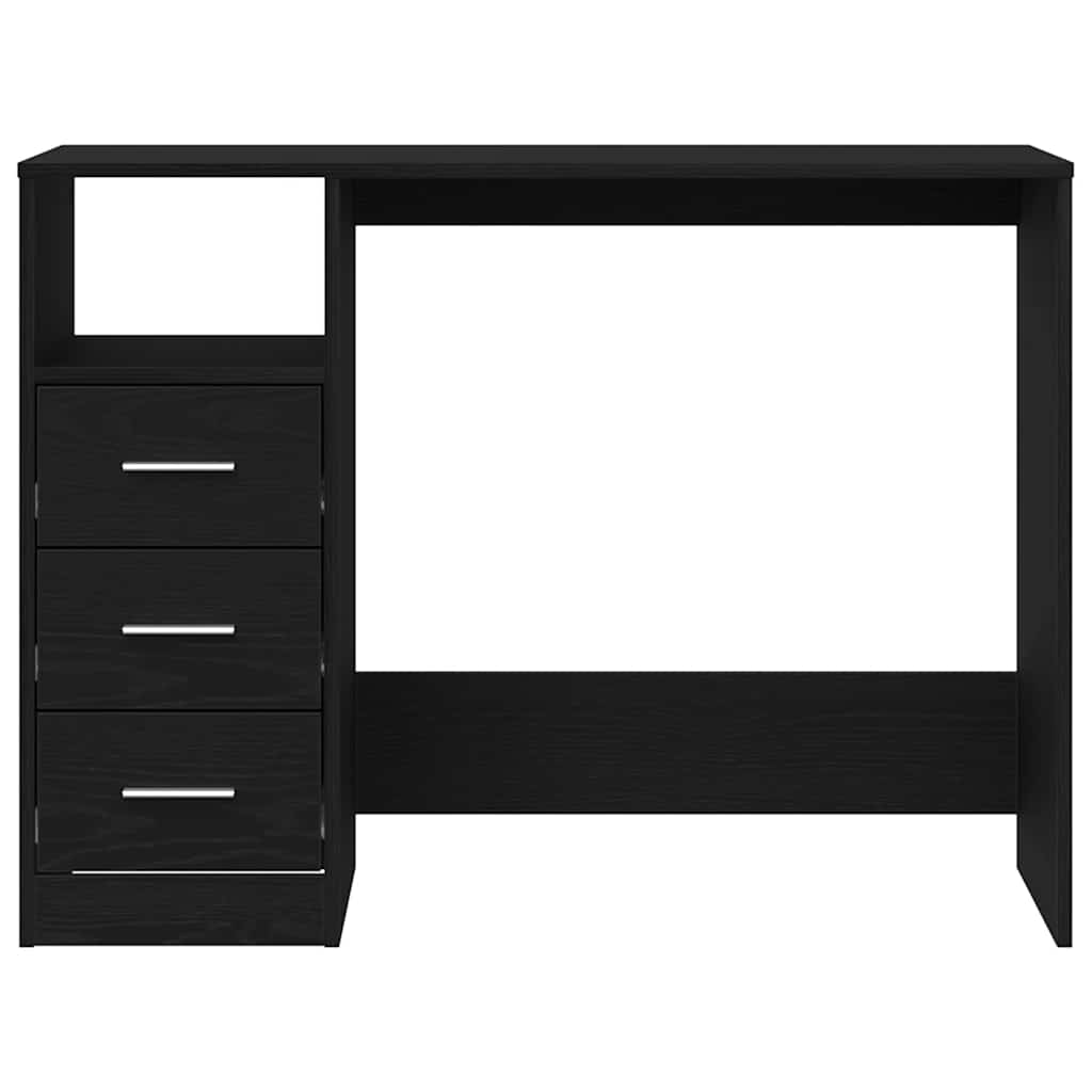Scrivania Cassetti Rovere Nero 102x50x76 cm Legno Multistrato - homemem39