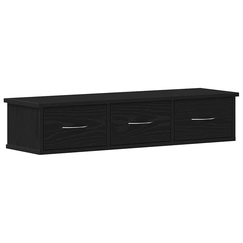 Mobile a Parete Rovere Nero 88x26x18,5 cm in Truciolato | homemem39