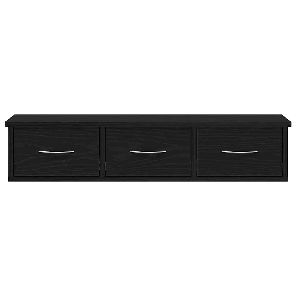 Mobile a Parete Rovere Nero 88x26x18,5 cm in Truciolato | homemem39