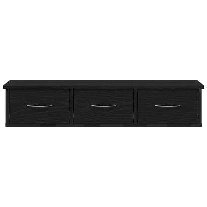 Mobile a Parete Rovere Nero 88x26x18,5 cm in Truciolato | homemem39