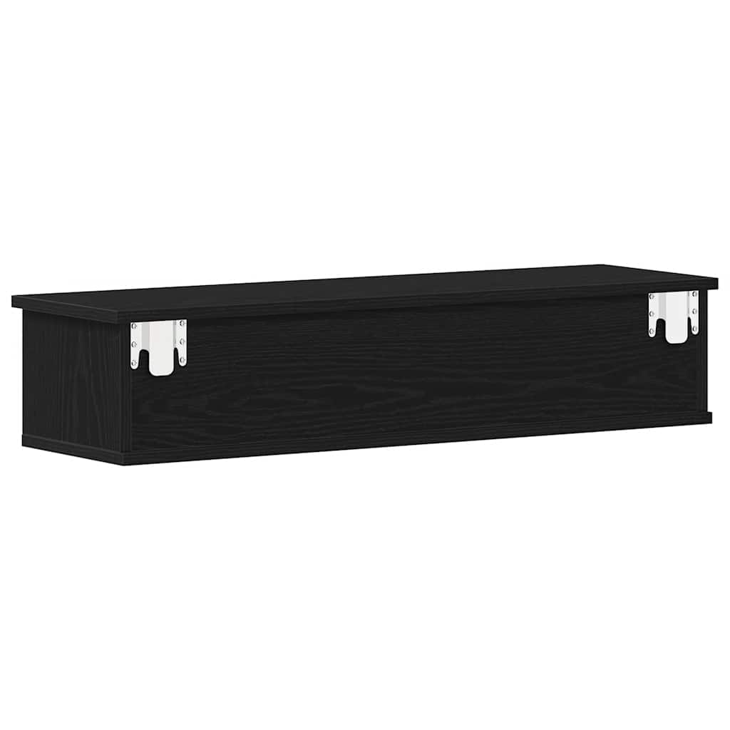 Mobile a Parete Rovere Nero 88x26x18,5 cm in Truciolato | homemem39