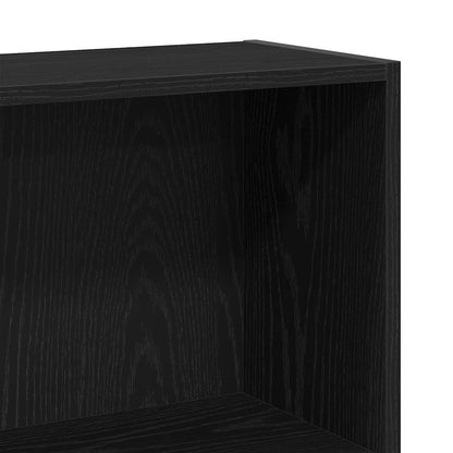 Libreria a 4 Ripiani Rovere Nero 80x24x143 cm in Truciolato | homemem39