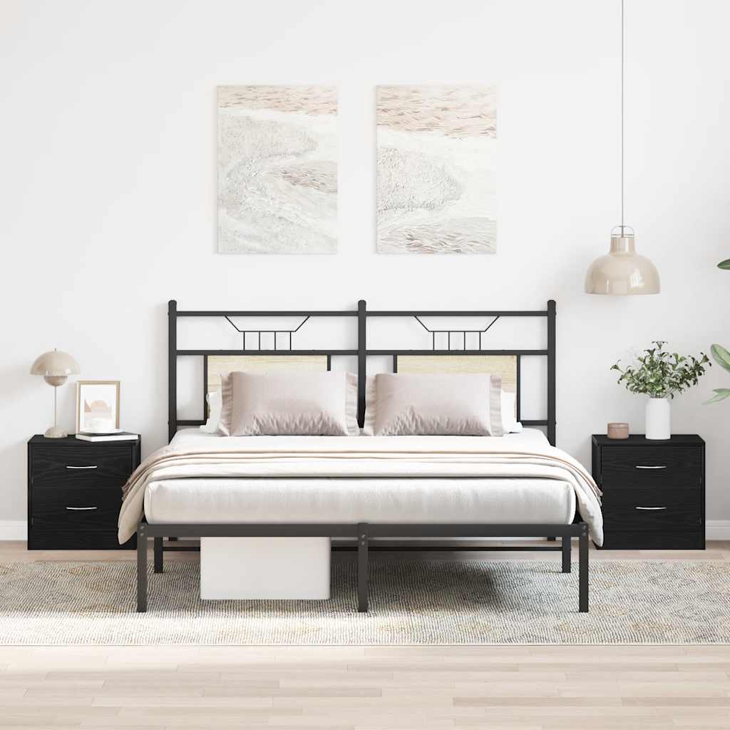 Comodini 2pz Rovere Nero 40x30x40 cm in Legno Multistrato - homemem39