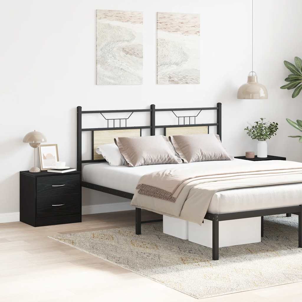 Comodini 2pz Rovere Nero 40x30x40 cm in Legno Multistrato - homemem39