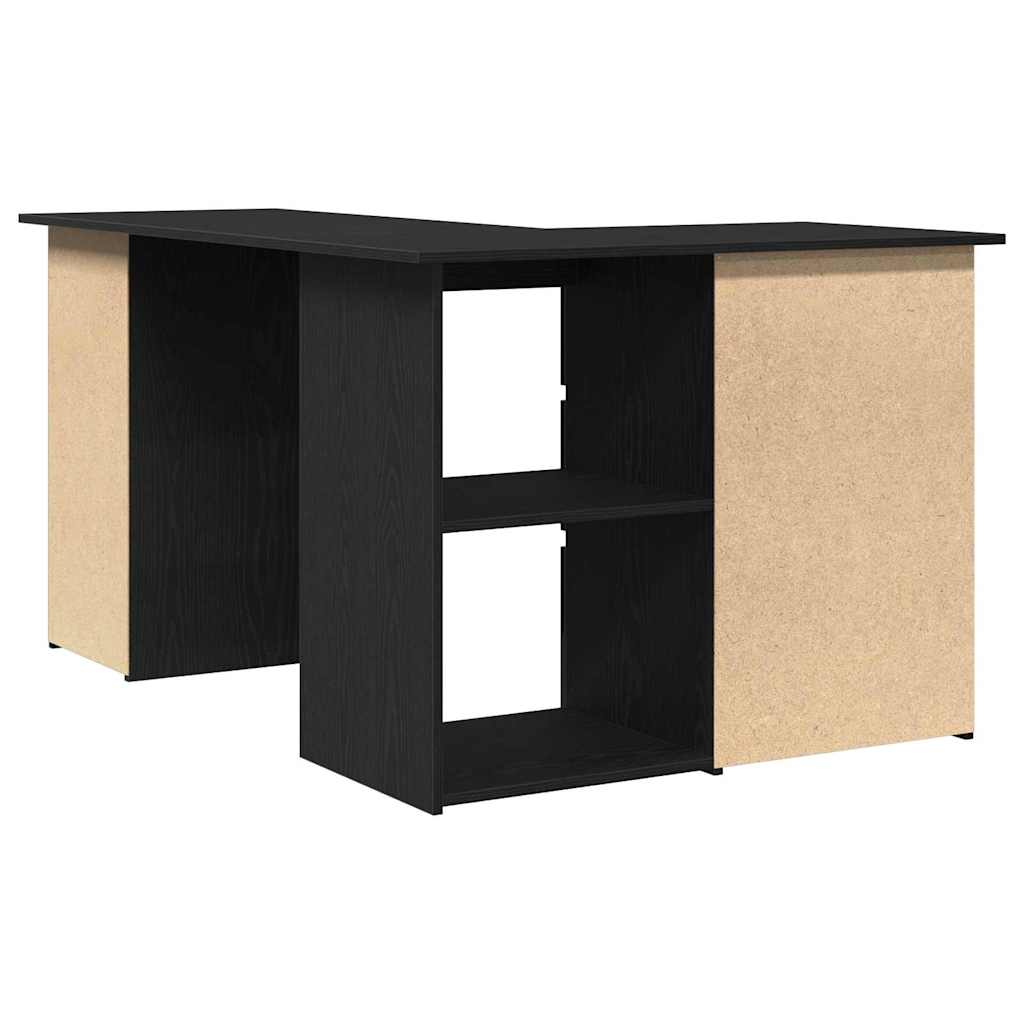 Scrivania Rovere Nero 145 x 100 x 76 cm Legno multistrato | homemem39