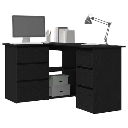 Scrivania Rovere Nero 145 x 100 x 76 cm Legno multistrato