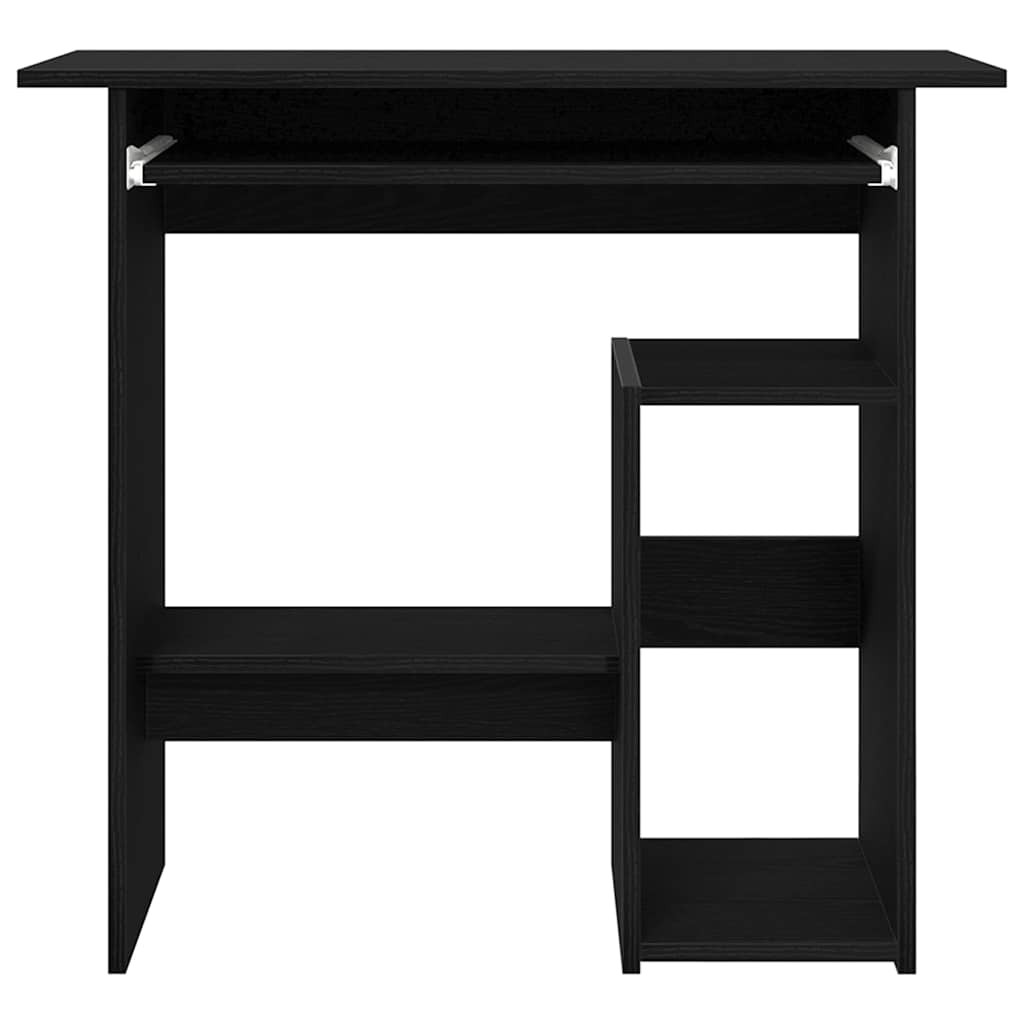 Scrivania Rovere Nero 80x45x74 cm in Legno Multistrato - homemem39