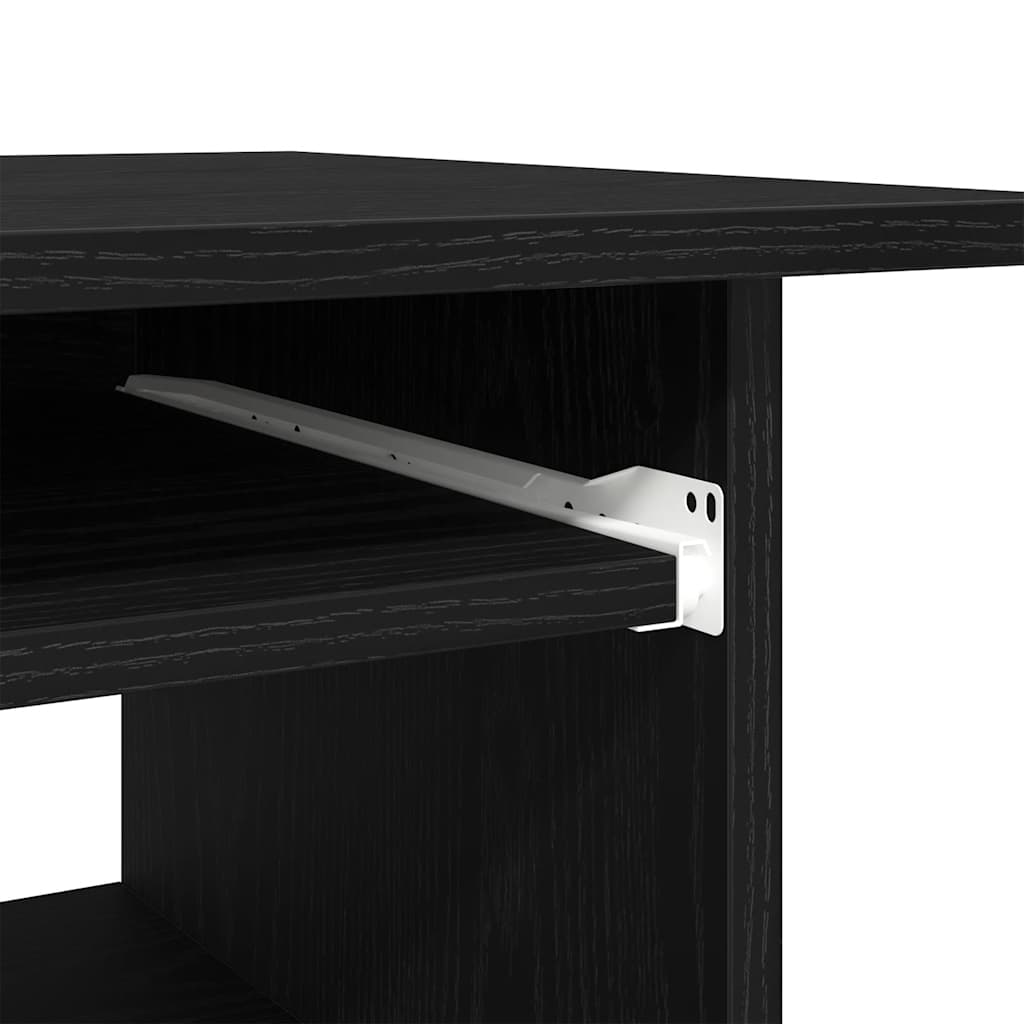 Scrivania Rovere Nero 80x45x74 cm in Legno Multistrato - homemem39