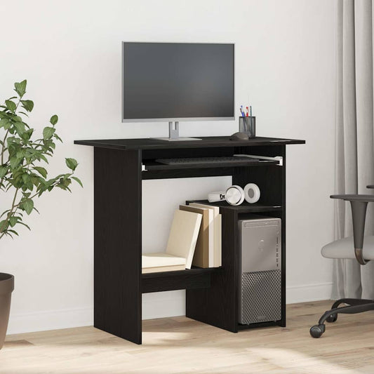 Scrivania Rovere Nero 80x45x74 cm in Legno Multistrato - homemem39