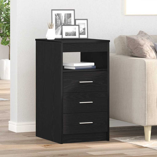 Cassettiera Rovere Nero 40x50x76 cm in Legno Multistrato | homemem39