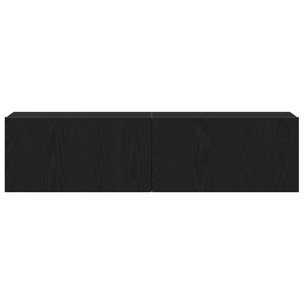 Mobile TV Rovere Nero 120x30x30,5 cm in Legno Multistrato