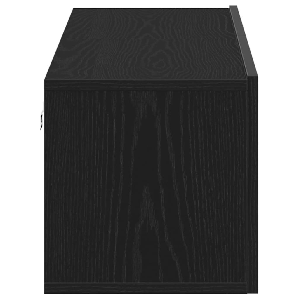 Mobile TV Rovere Nero 120x30x30,5 cm in Legno Multistrato | homemem39