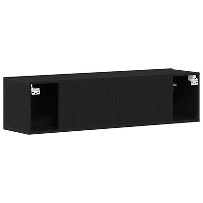 Mobile TV Rovere Nero 120x30x30,5 cm in Legno Multistrato
