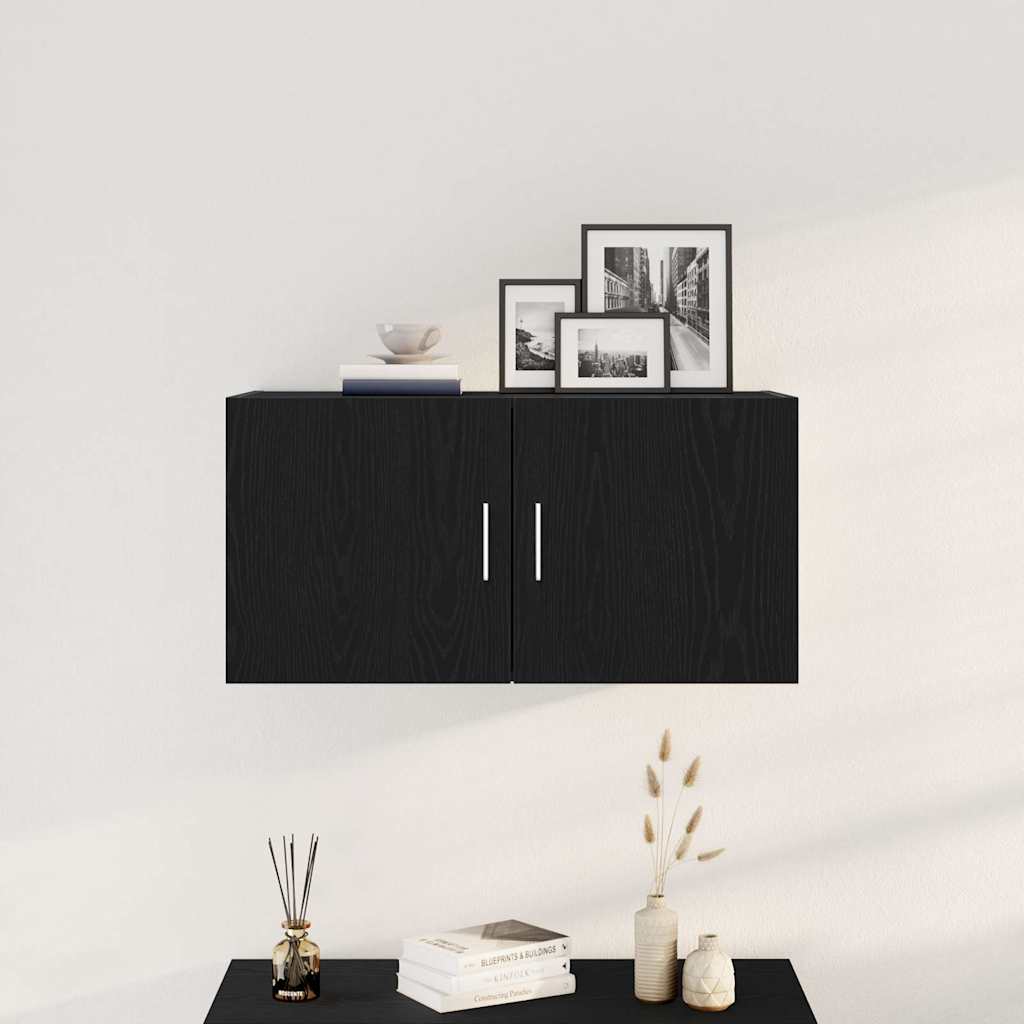 Armadietto a Muro Rovere Nero 80x39x40 cm in Truciolato | homemem39