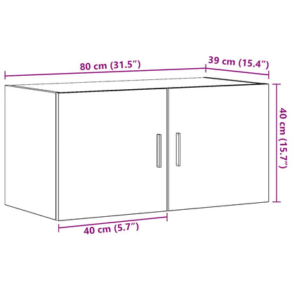 Armadietto a Muro Rovere Nero 80x39x40 cm in Truciolato | homemem39