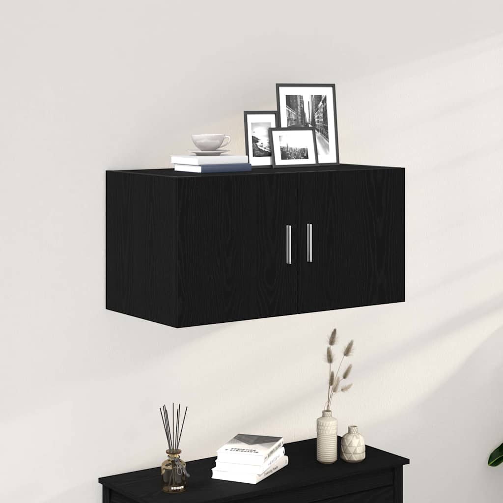 Armadietto a Muro Rovere Nero 80x39x40 cm in Truciolato | homemem39