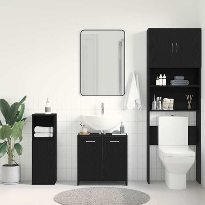 Mobile Lavabo Bagno Rovere Nero 60x30x60cm in Legno Multistrato | homemem39