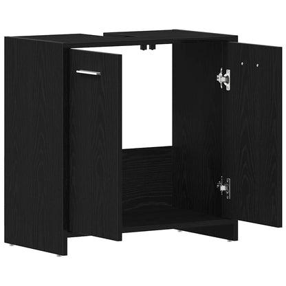 Mobile Lavabo Bagno Rovere Nero 60x30x60cm in Legno Multistrato | homemem39