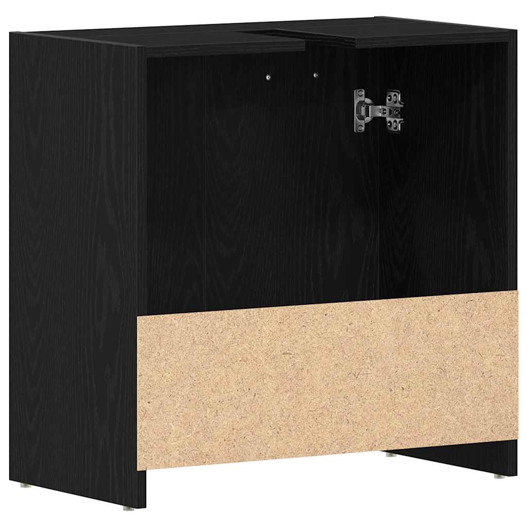 Mobile Lavabo Bagno Rovere Nero 60x30x60cm in Legno Multistrato | homemem39
