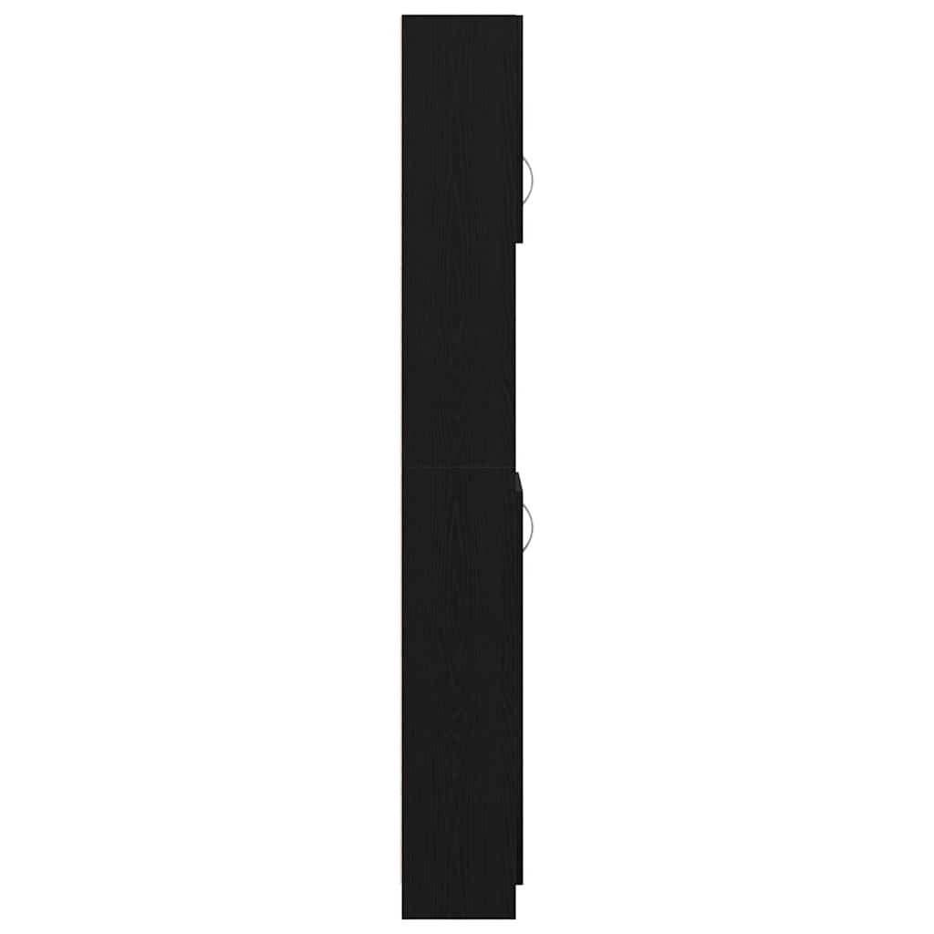 Mobile da Bagno Rovere Nero 32x25,5x190 cm in Legno Multistrato | homemem39