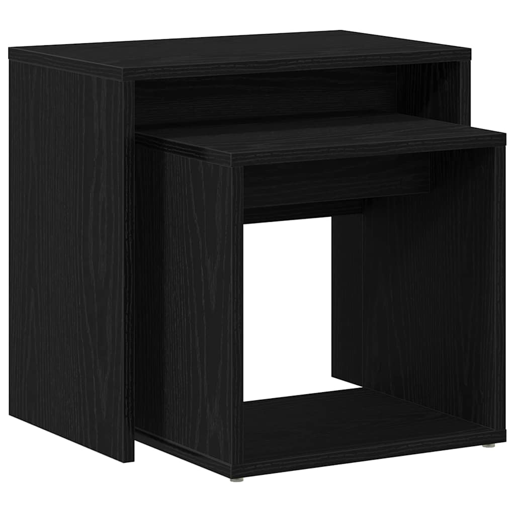 Tavolini da Salotto 2 pz Rovere Nero in Legno Multistrato | homemem39