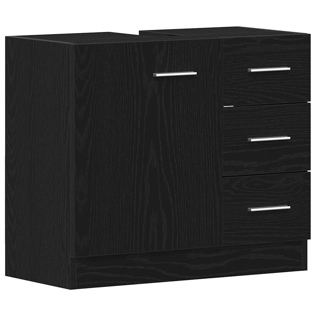 Mobile Lavabo Rovere Nero 63x30x54 cm in Legno Multistrato | homemem39