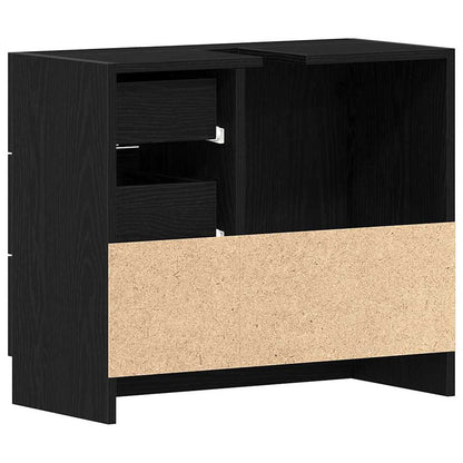 Mobile Lavabo Rovere Nero 63x30x54 cm in Legno Multistrato | homemem39