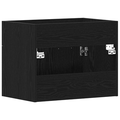 Mobile Lavabo da Bagno Rovere Nero 60x38,5x46 cm in Truciolato | homemem39
