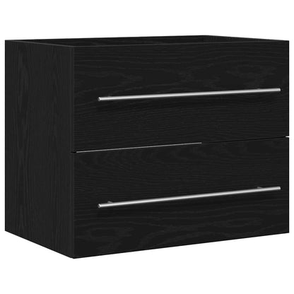 Mobile Lavabo da Bagno Rovere Nero 60x38,5x48 cm in Truciolato | homemem39