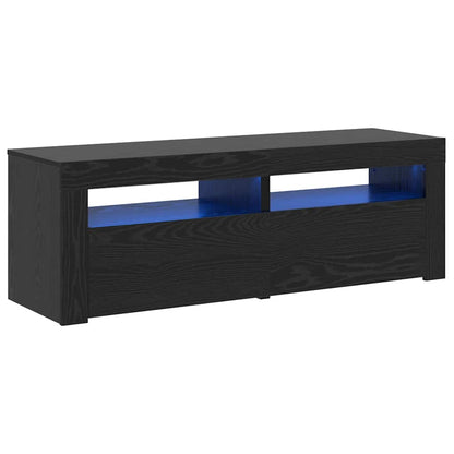 Mobile Porta TV con LED Rovere Nero 120x35x40 cm Multistrato - homemem39