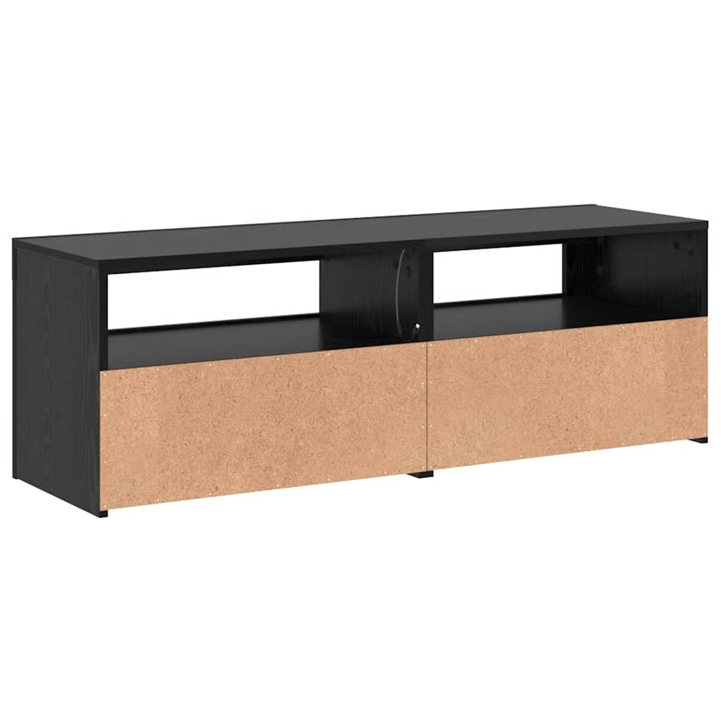 Mobile Porta TV con LED Rovere Nero 120x35x40 cm Multistrato - homemem39