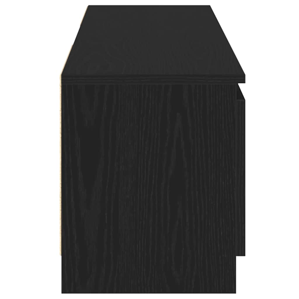 Mobile Porta TV con LED Rovere Nero 120x30x36 cm Multistrato - homemem39