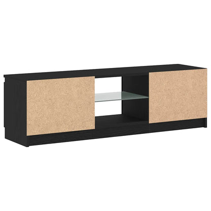 Mobile Porta TV con LED Rovere Nero 120x30x36 cm Multistrato - homemem39