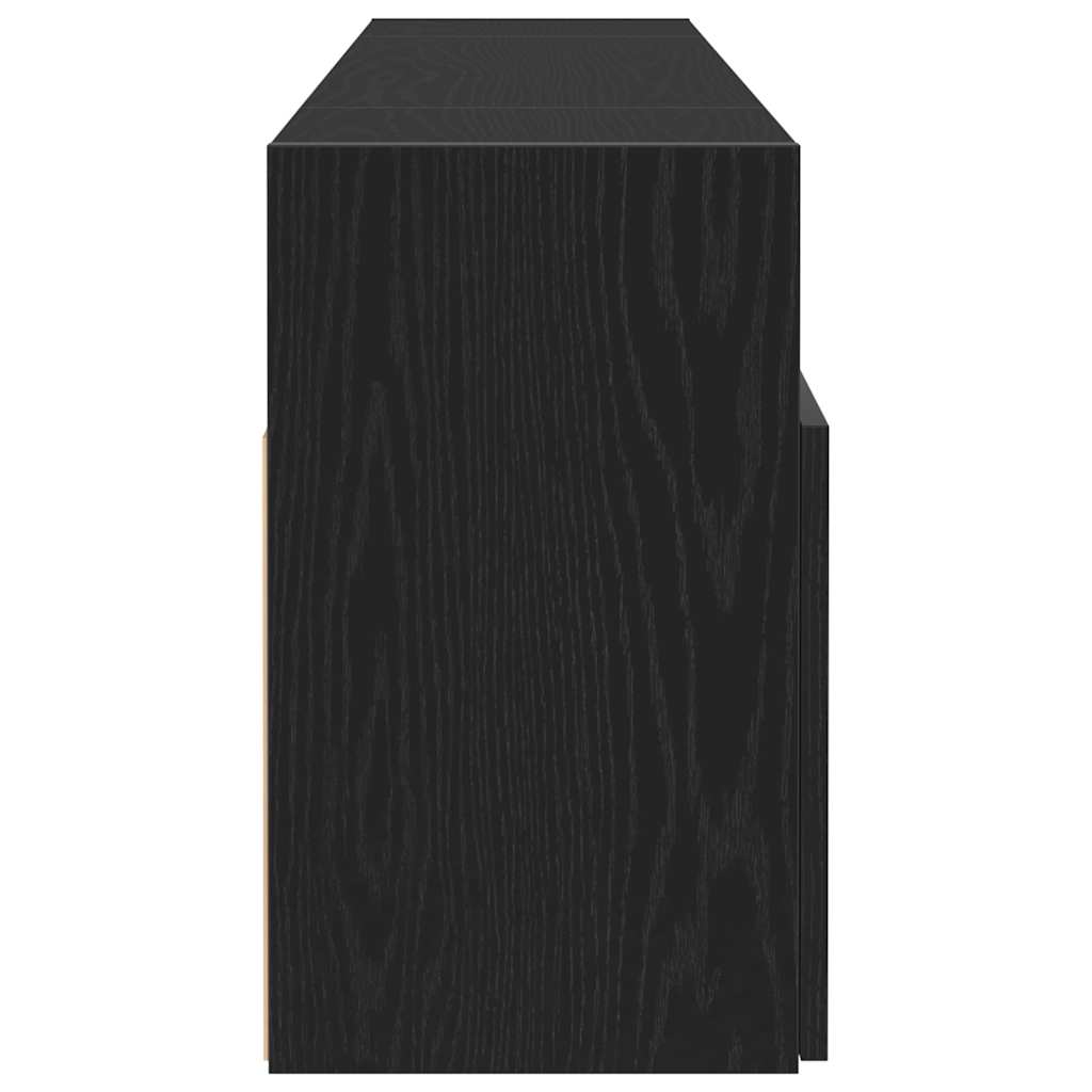 Mobile Porta TV con LED Rovere Nero 120x30x50 cm Multistrato - homemem39