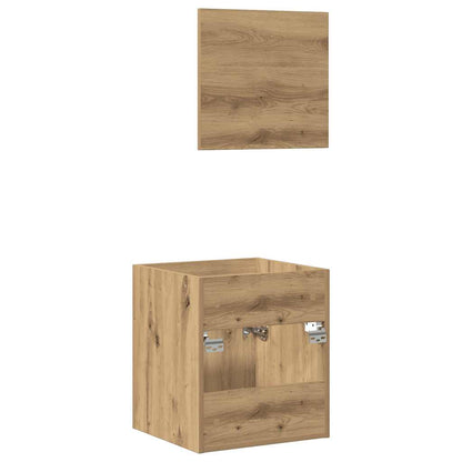 Set Mobili da Bagno 2 pz Rovere Artigianale Legno Multistrato | homemem39