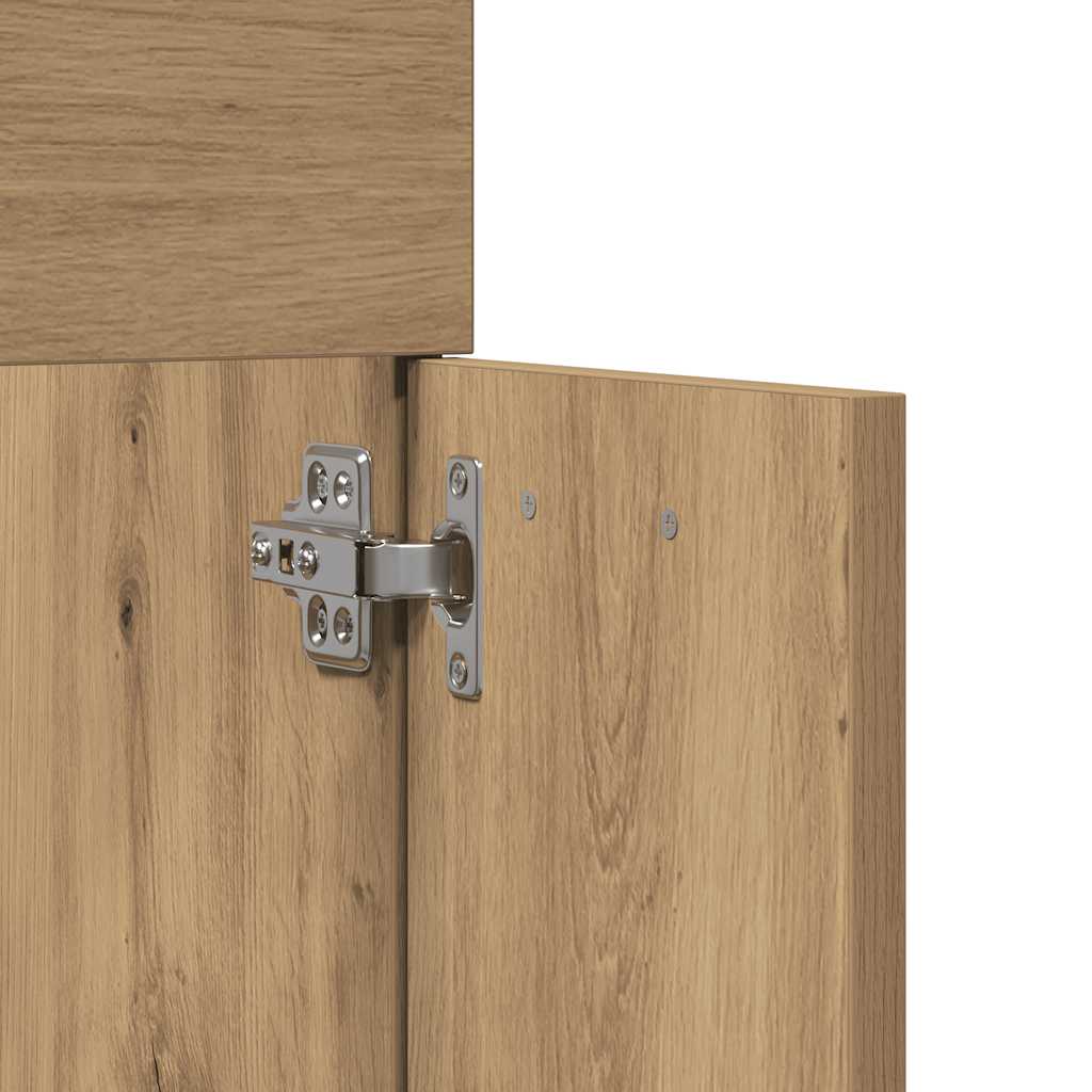 Set Mobili da Bagno 2 pz Rovere Artigianale Legno Multistrato | homemem39