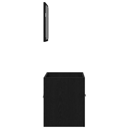 Set Mobili da Bagno 2 pz Rovere Nero in Legno Multistrato | homemem39