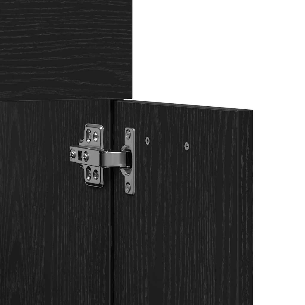 Set Mobili da Bagno 2 pz Rovere Nero in Legno Multistrato | homemem39