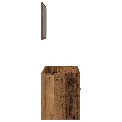 Set Mobili da Bagno 2 pz Legno Antico in Legno Multistrato