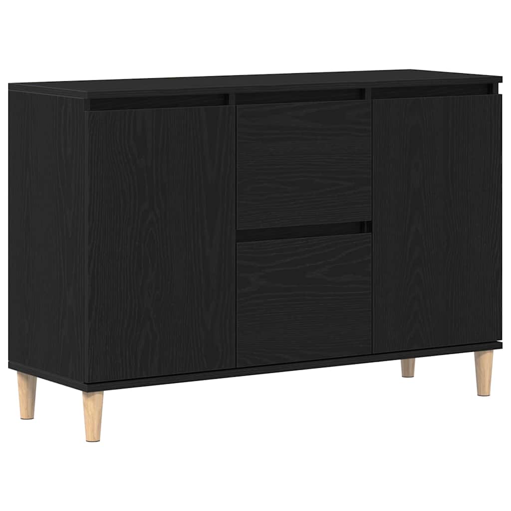 Credenza con cassetto Nero 101 x 35 x 60 cm Legno multistrato
