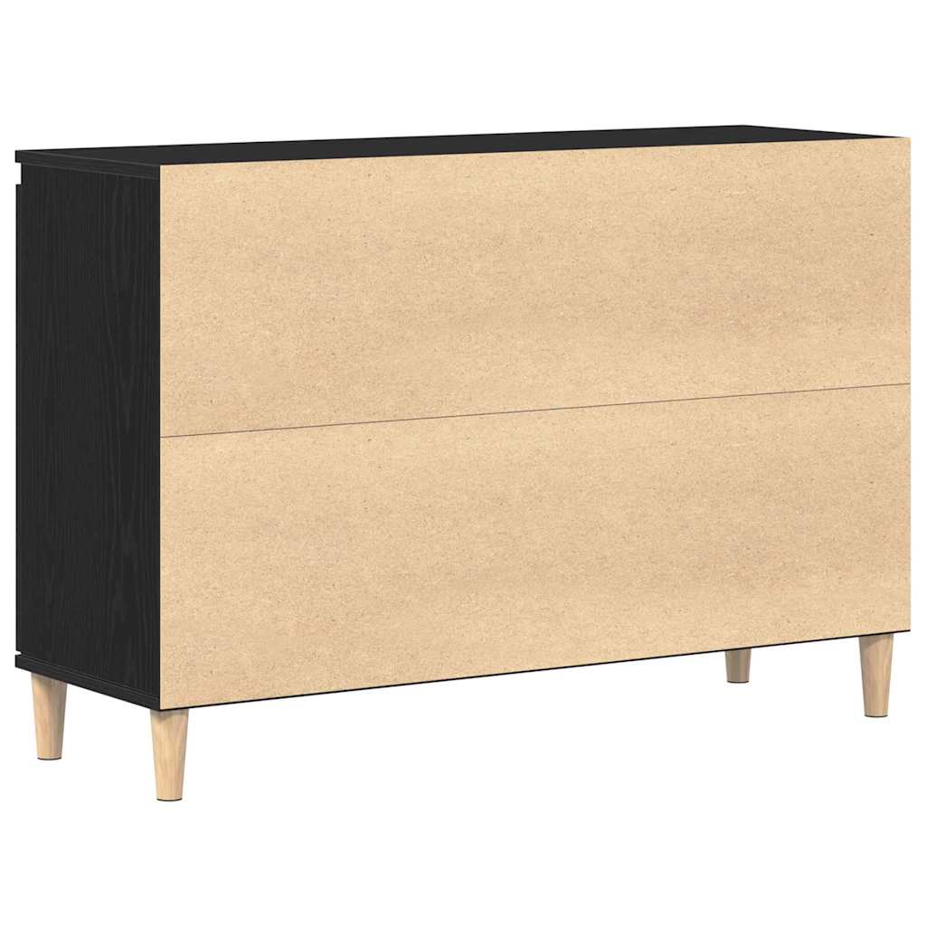 Credenza con cassetto Nero 101 x 35 x 60 cm Legno multistrato