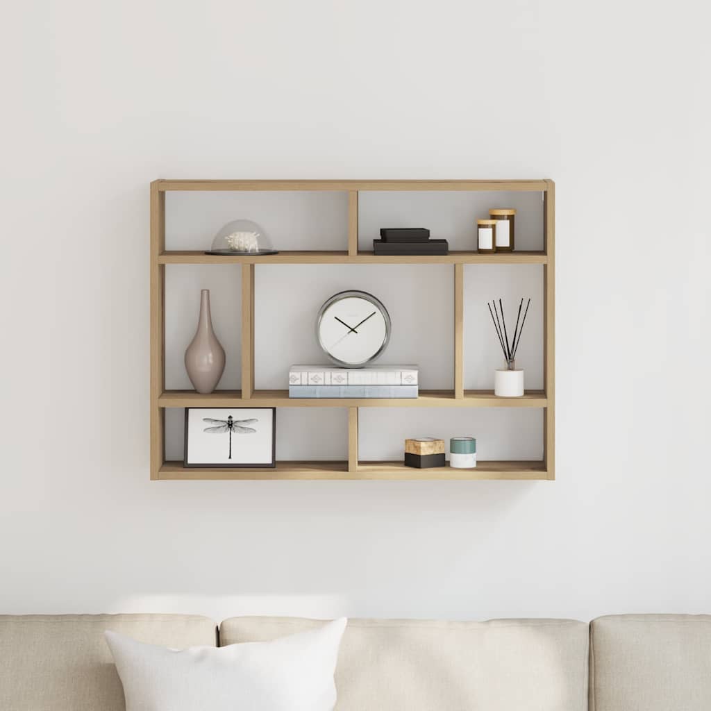 Scaffale a Parete Rovere Artigianale 75x16x55 cm in Truciolato | homemem39