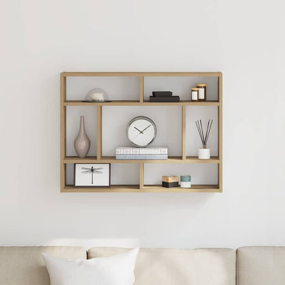 Scaffale a Parete Rovere Artigianale 75x16x55 cm in Truciolato | homemem39