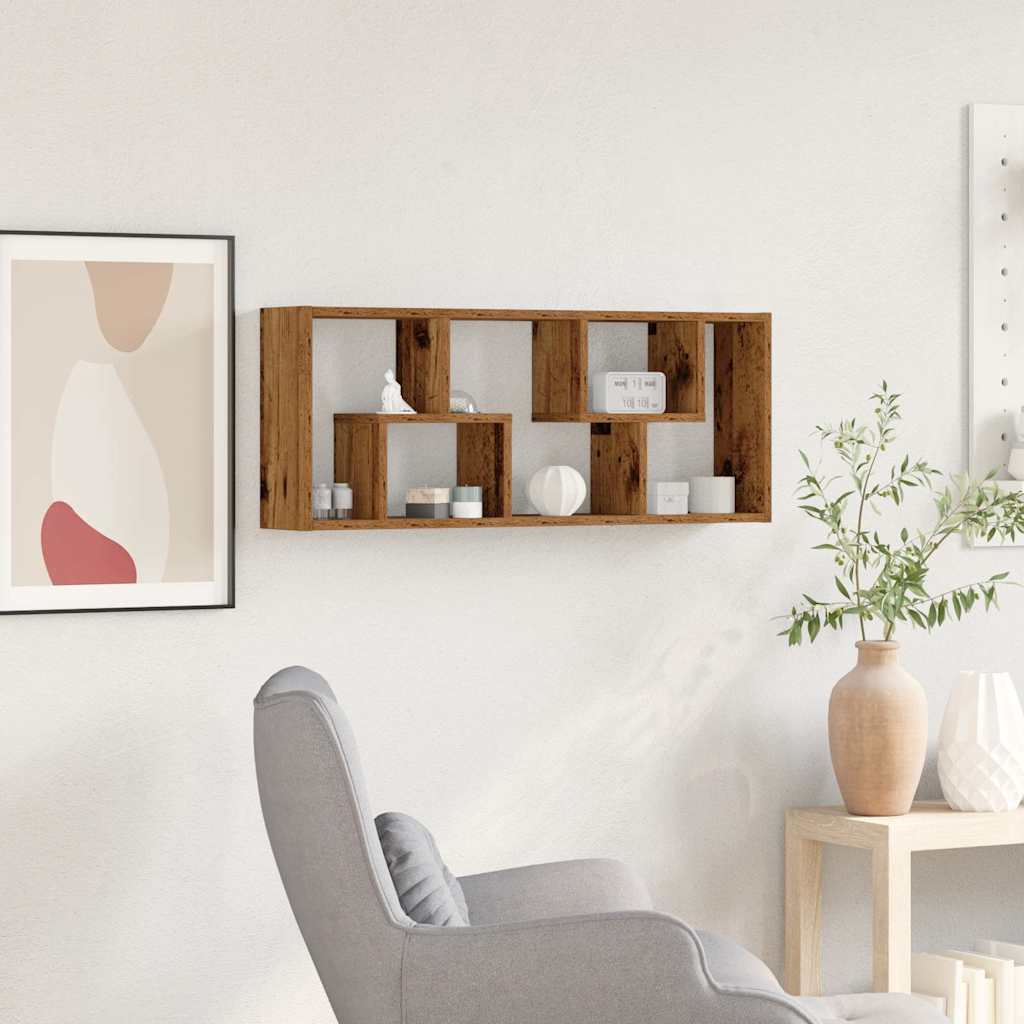 Mensola da parete in legno antico 36x16x90 cm in legno ingegnerizzato | homemem39