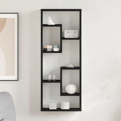 Mensola da parete in rovere nero 36x16x90 cm in legno ingegnerizzato | homemem39